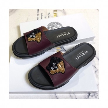 Versace  2019 Mens Leather Slipper - 베르사체 2019  남성용 레더 슬리퍼 VERS0050.Size(240 