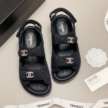 Chanel Ladies Velcro Sandle- 샤넬 여성용 벨크로 샌들 CHAS0401.Size(225 