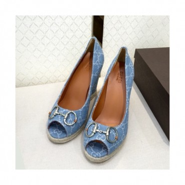 Gucci 2019 Ladies Canvas Wedge Sandal - 구찌 2019 여성용 캔버스 웨지 샌들, GUCS0269.Size(225 