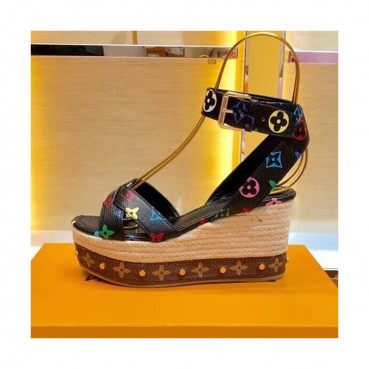 Louis Vuitton 2019 Ladies Leather Wedge Sandal - 루이비통 2019 여성용 레더 웨지 샌들 LOUS0237,Size(225 