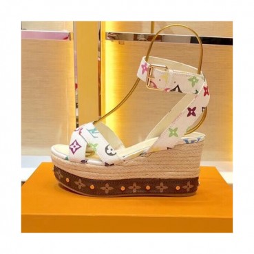 Louis Vuitton 2019 Ladies Leather Wedge Sandal - 루이비통 2019 여성용 레더 웨지 샌들 LOUS0236,Size(225 