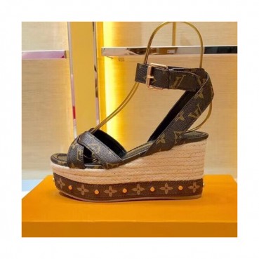 Louis Vuitton 2019 Ladies Leather Wedge Sandal - 루이비통 2019 여성용 레더 웨지 샌들 LOUS0235,Size(225 