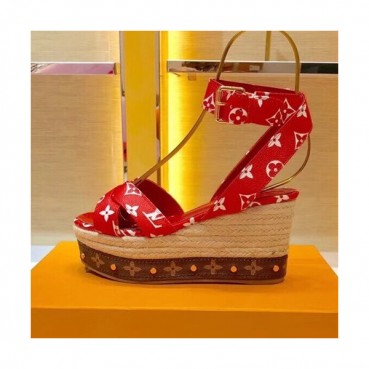 Louis Vuitton 2019 Ladies Leather Wedge Sandal - 루이비통 2019 여성용 레더 웨지 샌들 LOUS0234,Size(225 