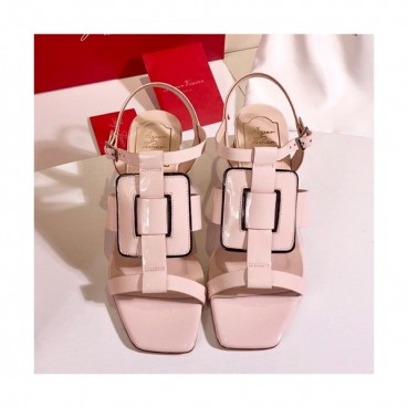Roger Vivier 2019 Ladies Leather Middle-heel Sandal 