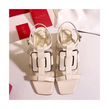 Roger Vivier 2019 Ladies Leather Middle-heel Sandal 