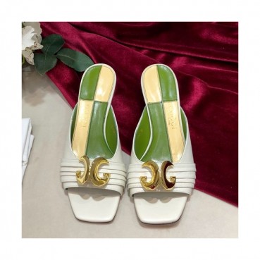 Gucci 2019 Ladies Leather Middle Heel Slipper - 구찌 2019 여성용 레더 미들힐 슬리퍼, GUCS0235.Size(225 