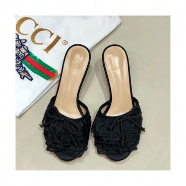 Gucci 2019 Ladies Lace Middle Heel Slipper - 구찌 2019 여성용 레이스 미들힐 슬리퍼, GUCS0207.Size(225 