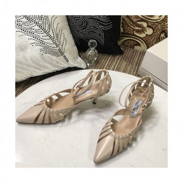 Jimmy Choo 2019 Ladies Leather Middle Heel Sandal Slingback - 지미츄 2019 여성용 레더 미들힐 샌들 슬링백, JIMS0061.Size(225 