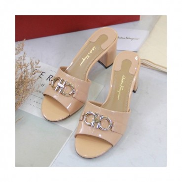 Salvatore Ferragamo 2019 Ladies Middle Heel Slipper - 페라가모 2019 여성용 미들힐 슬리퍼 FGMS0058.Size(225 