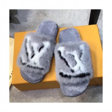 Louis Vuitton 2019 Ladies Mink Fur Slipper - 루이비통 2019 여성용 밍크퍼 슬리퍼 LOUS0188,Size(225 