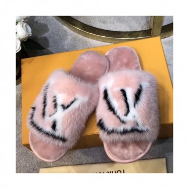 Louis Vuitton 2019 Ladies Mink Fur Slipper - 루이비통 2019 여성용 밍크퍼 슬리퍼 LOUS0187,Size(225 