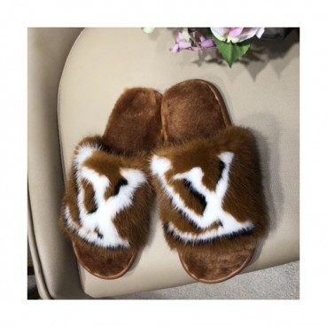 Louis Vuitton 2019 Ladies Mink Fur Slipper - 루이비통 2019 여성용 밍크퍼 슬리퍼 LOUS0186,Size(225 