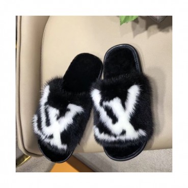 Louis Vuitton 2019 Ladies Mink Fur Slipper - 루이비통 2019 여성용 밍크퍼 슬리퍼 LOUS0185,Size(225 