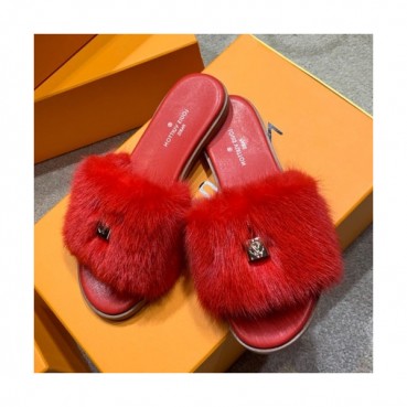 Louis Vuitton 2019 Ladies Mink Fur Slipper - 루이비통 2019 여성용 밍크퍼 슬리퍼 LOUS0184,Size(225 