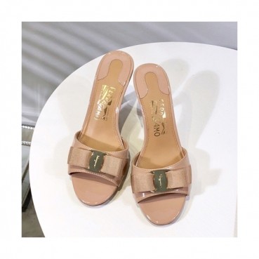 Salvatore Ferragamo 2019 Ladies Middle Heel Slipper - 페라가모 2019 여성용 미들힐 슬리퍼 FGMS0019.Size(225 