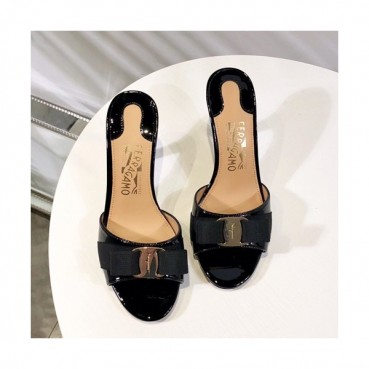 Salvatore Ferragamo 2019 Ladies Middle Heel Slipper - 페라가모 2019 여성용 미들힐 슬리퍼 FGMS0017.Size(225 
