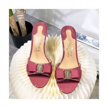 Salvatore Ferragamo 2019 Ladies Middle Heel Slipper - 페라가모 2019 여성용 미들힐 슬리퍼 FGMS0016.Size(225 