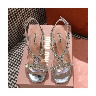 Miumiu 2019 Ladies Leather High Heel Sandal - 미우미우 2019 여성용 레더 하이힐 샌들 MIUS0053.Size(225 