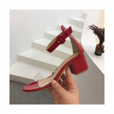 Gianvito Rossi 2019 Ladies Leather Middle Heel Sandal - 지안비토 로시 2019 여성용 레더 미들힐 샌들 GRS0022.Size(225 