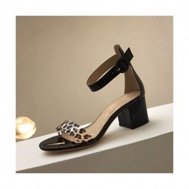 Gianvito Rossi 2019 Ladies Leather Middle Heel Sandal - 지안비토 로시 2019 여성용 레더 미들힐 샌들 GRS0020.Size(225 