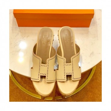 Hermes 2019 Ladies Oasis Leather Wedge Slipper - 에르메스 2019 여성용 오아시스 레더 웨지 슬리퍼 HERS0071,Size(220 