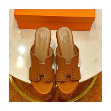 Hermes 2019 Ladies Oasis Leather Wedge Slipper - 에르메스 2019 여성용 오아시스 레더 웨지 슬리퍼 HERS0070,Size(220 