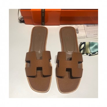 Hermes 2019 Ladies Oasis Leather Slipper - 에르메스 2019 여성용 오아시스 레더 슬리퍼 HERS0065,Size(225 