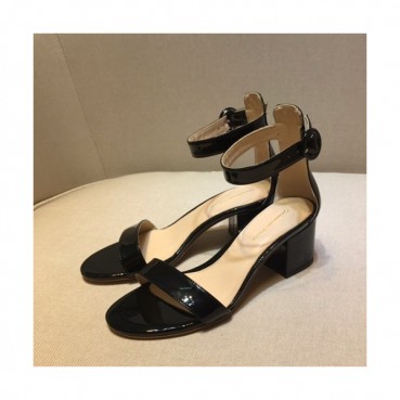 Gianvito Rossi 2019 Ladies Leather Middle Heel Sandal - 지안비토 로시 2019 여성용 레더 미들힐 샌들 GRS0019.Size(225 