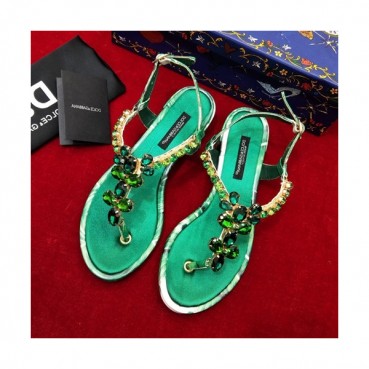 Dolce&Gabbana  2019 Ladies Silk & Leather Sandal - 돌체앤가바나 2019 여성용 실크&레더 샌들, DGS0010.Size(225 