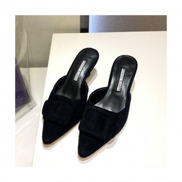 Monolo Blahnik 2019 Ladies Suede Middle Heel Slipper - 마놀로 블라닉 2019 여성용 스웨이드 미들힐 슬리퍼,MONS0016.Size(225 