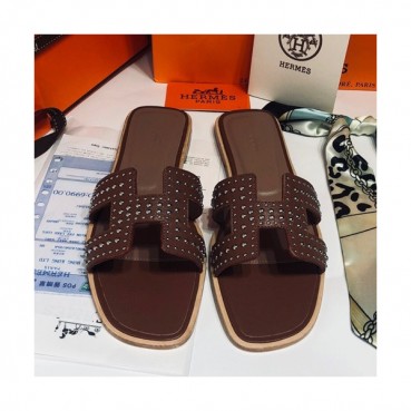 Hermes 2019 Ladies Oasis Leather Slipper - 에르메스 2019 여성용 오아시스 레더 슬리퍼 HERS0045,Size(225 