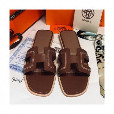 Hermes 2019 Ladies Oasis Leather Slipper - 에르메스 2019 여성용 오아시스 레더 슬리퍼 HERS0044,Size(225 