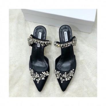 Monolo Blahnik 2019 Ladies Silk Middle Heel Slipper - 마놀로 블라닉 2019 여성용 실크 미들힐 슬리퍼,MONS0014.Size(225 