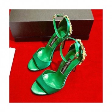 Dolce&Gabbana  2019 Ladies Silk & Leather High Heel Sandal - 돌체앤가바나 2019 여성용 실크&레더 하이힐 샌들, DGS0009.Size(225 