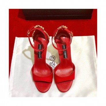 Dolce&Gabbana  2019 Ladies Silk & Leather High Heel Sandal - 돌체앤가바나 2019 여성용 실크&레더 하이힐 샌들, DGS0008.Size(225 