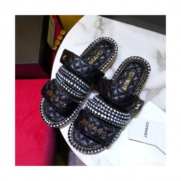 Chanel 2019 Ladies Leather Slipper - 샤넬 2019 여성용 레더 슬리퍼 CHAS0127.Size(225 