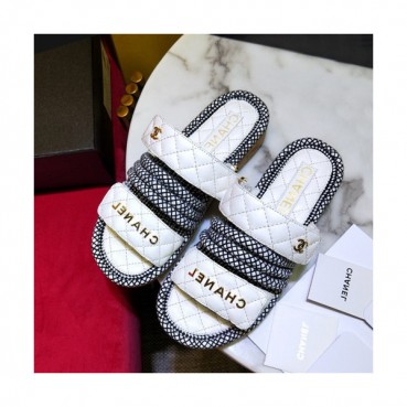 Chanel 2019 Ladies Leather Slipper - 샤넬 2019 여성용 레더 슬리퍼 CHAS0126.Size(225 