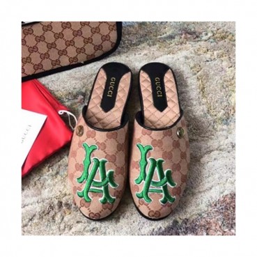 Gucci 2019 Ladies Yankees GG Steel Logo Slipper - 구찌 2019 여성용 양키스 GG 스틸 로고 슬리퍼 GUCS0059.Size(225 