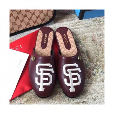Gucci 2019 Ladies Yankees GG Steel Logo Slipper - 구찌 2019 여성용 양키스 GG 스틸 로고 슬리퍼 GUCS0058.Size(225 