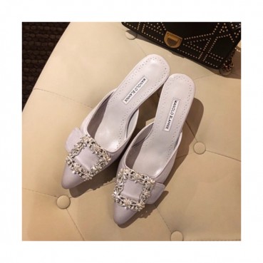 Monolo Blahnik 2019 Ladies Silk Middle Heel Slipper - 마놀로 블라닉 2019 여성용 실크 미들힐 슬리퍼,MONS0002.Size(220 