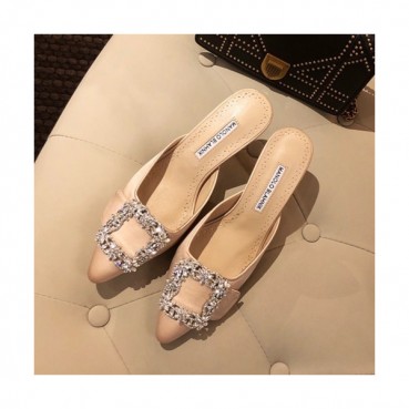 Monolo Blahnik 2019 Ladies Silk Middle Heel Slipper - 마놀로 블라닉 2019 여성용 실크 미들힐 슬리퍼,MONS0001.Size(220 