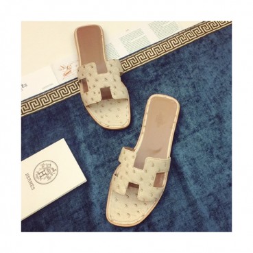 Hermes 2019 Ladies Classic Oasis Leather Slipper - 에르메스 2019 여성용 클래식 오아시스 레더 슬리퍼 HERS0016,Size(220 