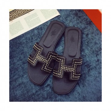 Hermes 2019 Ladies Classic Oasis Leather Slipper - 에르메스 2019 여성용 클래식 오아시스 레더 슬리퍼, HERS0014,Size(220 
