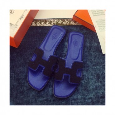 Hermes 2019 Ladies Classic Oasis Glitter Leather Slipper - 에르메스 2019 여성용 클래식 오아시스 글리터 레더 슬리퍼 HERS0005,Size(220 