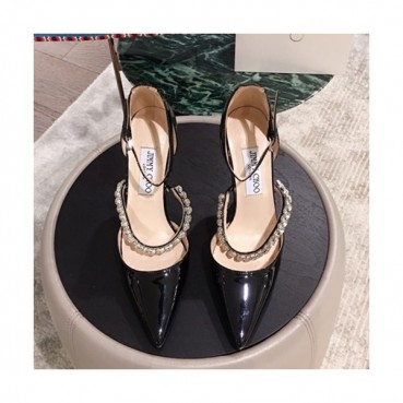 Jimmy-Choo 2019 Ladies Crystal Patent Strap Sandal High Heel 