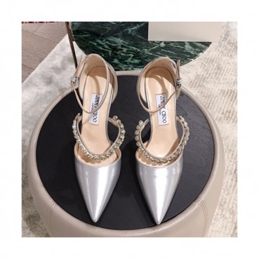 Jimmy-Choo 2019 Ladies Crystal Patent Strap Sandal High Heel 