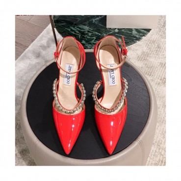 Jimmy-Choo 2019 Ladies Crystal Patent Strap Sandal High Heel 