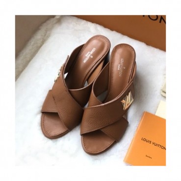 Louis Vuitton 2019 Ladies Leather Slipper - 루이비통 2019 여성용 레더 슬리퍼 LOUS0008.Size(225 
