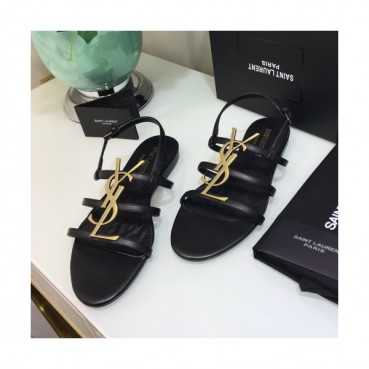 Saint Laurent 2019 Womens Metal Logo Strap Sandal - 입생로랑 2019 여성용 메탈로고 스트랩 샌들 SLS0003.Size(220 