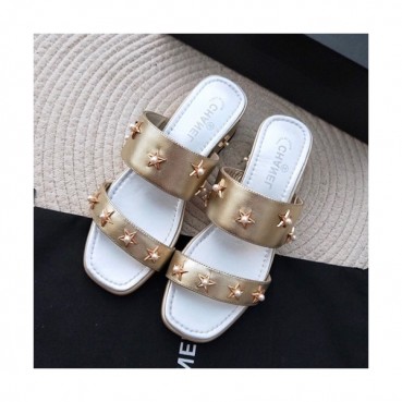 Chanel 2019 Ladies Leather Slipper - 샤넬 2019 여성용 레더 슬리퍼 CHAS0013.Size(220 